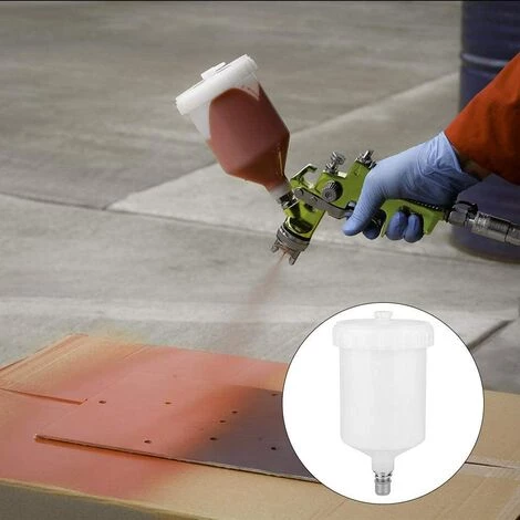 CHANCEY Pistolet à Air Comprimé Pot Tasse 600ml, Tasse D'aérographe Pot, Air Gravité En Plastique Peinture Pistolet à Peinture Tasse Filetage Mâle Connecteur Partie Outil Pneumatique Accessoires,SEMAket,blanc 5 CHANCEY Pistolet à Air Comprimé Pot Tasse 600ml, Tasse D'aérographe Pot, Air Gravité En Plastique Peinture Pistolet à Peinture Tasse Filetage Mâle Connecteur Partie Outil Pneumatique Accessoires,SEMAket,blanc – Image 5