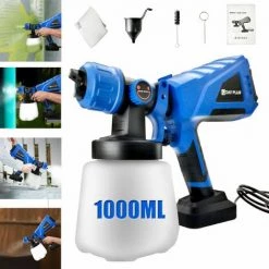 DAY PLUS 550Watt Pistolet Pulvérisateur électrique Avancé Pulvérisateur De Peinture Portable Avec 3 Modèles De Pulvérisation Et 1000 Ml/min Pulvérisateur De Peinture 1000 Ml Réservoir Amovible Bouton De Valve Réglable Pulvérisateur De Peinture De Clôture