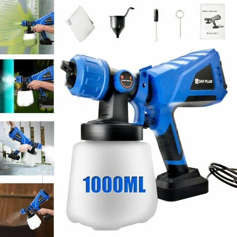DAY PLUS 550Watt Pistolet Pulvérisateur électrique Avancé Pulvérisateur De Peinture Portable Avec 3 Modèles De Pulvérisation Et 1000 Ml/min Pulvérisateur De Peinture 1000 Ml Réservoir Amovible Bouton De Valve Réglable Pulvérisateur De Peinture De Clôture 1 DAY PLUS 550Watt Pistolet Pulvérisateur électrique Avancé Pulvérisateur De Peinture Portable Avec 3 Modèles De Pulvérisation Et 1000 Ml/min Pulvérisateur De Peinture 1000 Ml Réservoir Amovible Bouton De Valve Réglable Pulvérisateur De Peinture De Clôture