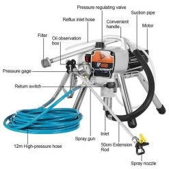 JMAX Machine De Pulvérisation à Haute Pression Pistolet De Peinture 3100PSI 214BAR 21.4MPA 1300Watt -Pistolet à peinture Soldes 57904382 3