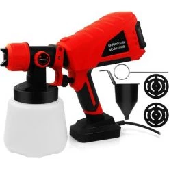 Cisea Pulvérisateur De Peinture électrique 600W Pour Clôturer Le Pistolet à Peinture Murale En Intérieur Pour Le Bois Et Le Métal, 3 Modes De Peinture à 3 Buses Et Un Conteneur De Pulvérisateurs De 1000 Ml