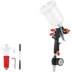 Cisea Pistolet De Pulvérisation à Alimentation Par Gravité Pistolet à Peinture Pneumatique Buse De 1,3 Mm 600CC Coupe De Mélange De Peinture Aérographe Pour Peindre Le Kit D'outils