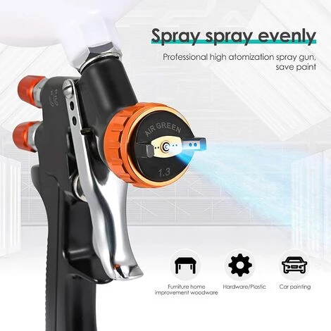 Cisea Pistolet De Pulvérisation à Alimentation Par Gravité Pistolet à Peinture Pneumatique Buse De 1,3 Mm 600CC Coupe De Mélange De Peinture Aérographe Pour Peindre Le Kit D'outils 2 Cisea Pistolet De Pulvérisation à Alimentation Par Gravité Pistolet à Peinture Pneumatique Buse De 1,3 Mm 600CC Coupe De Mélange De Peinture Aérographe Pour Peindre Le Kit D'outils – Image 2