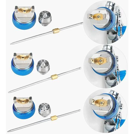 GRID COOL Système De Pulvérisation De Peinture Pistolet à Peinture Pistolet à Peinture Avec 3 Buses 1.4mm / 1.7mm / 2.0mm Bleu 3 GRID COOL Système De Pulvérisation De Peinture Pistolet à Peinture Pistolet à Peinture Avec 3 Buses 1.4mm / 1.7mm / 2.0mm Bleu – Image 3