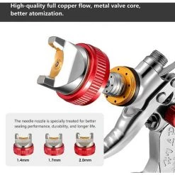 GRID COOL Pistolet à Peinture Pistolet Pulvérisateur D'air à Alimentation Par Gravité HVLP Meubles De Voiture Petit Pistolet -Pistolet à peinture Soldes 58348395 3