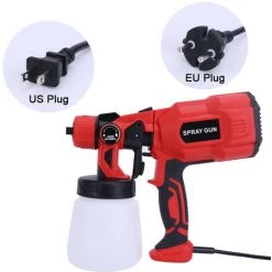GRID COOL Pistolet à Peinture, 550W Pistolet De PeintureRécipient Détachable 800ML, Pour Clôtures, Meubles, Rampes Et Garages 8 GRID COOL Pistolet à Peinture, 550W Pistolet De PeintureRécipient Détachable 800ML, Pour Clôtures, Meubles, Rampes Et Garages -Pistolet à peinture Soldes 58348416 4