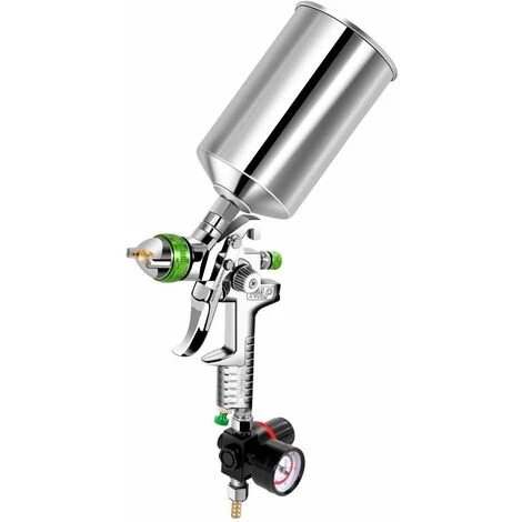 GRID COOL Pistolet à Peinture à Air 1000 Ml Avec Buse 2,5 Mm HVLP Mini Pulvérisateurs Aérographe Avec Régulateur De Pression 2 GRID COOL Pistolet à Peinture à Air 1000 Ml Avec Buse 2,5 Mm HVLP Mini Pulvérisateurs Aérographe Avec Régulateur De Pression – Image 2
