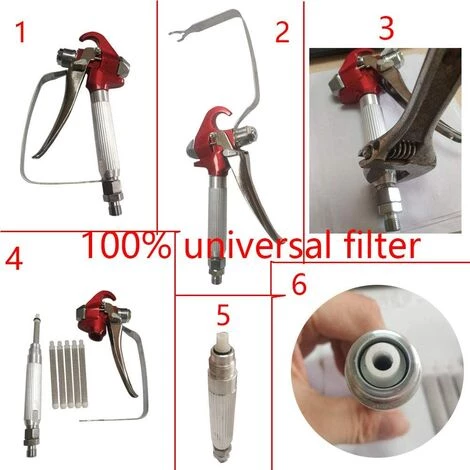 GRID COOL Airless Pistolet Peinture Haute Pression XS-818 + Buse Siège +5 X Airless Peinture Pistolet Filtre 3 GRID COOL Airless Pistolet Peinture Haute Pression XS-818 + Buse Siège +5 X Airless Peinture Pistolet Filtre – Image 3