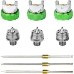 GRID COOL Professionnel Pistolet à Peinture Avec 3 Buses 1,4mm 1,7mm 2,0mm, Pistolet Pulvérisateur D'air à Alimentation Par Gravité -Pistolet à peinture Soldes 58348863 5