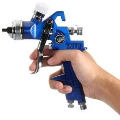 TINOR Pistolet A Peinture HVLP Professionnel Système De Pulvérisation De Peinture Alimentation Par Gravité 2 Buses 1,7mm 2,0mm Coupelle 600cc -Pistolet à peinture Soldes 59683853 3