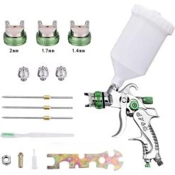 GUAZHUNIFR GU.B/bon Professionnel Pistolet à Peinture Haute Pression Kit Pistolet à Pulvérisation D'Air Pistolet A Peinture Pneumatique à Alimentation Par Gravité HVLP 600CC 1.4MM/1.7MM/2.0MM 3 Taille Buses