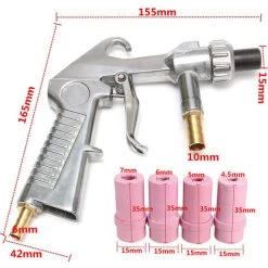 AIDUCHO Sableuse à Air Soufflage De Sable Pistolet à Air Comprimé Sableuses 4.5mm / 5mm / 6mm / 7mm Embouts De Buse En Céramique Kit -Pistolet à peinture Soldes 59790796 3