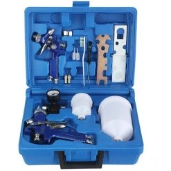 AIDUCHO HVLP Air Gravity Pistolet à Peinture, 2 Pistolets à Peinture, 0,8 Mm 150 Ml Et 1,4 Mm 600 Ml Peinture à Alimentation Automatique Par Gravité Avec Régulateur De Pression D'air Verrouillable Pistolet à Air Pour Décoration De Gâteaux, Modélisme