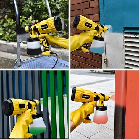 DKSFJKL Pistolet à Peinture, 500W Pistolet à Peinture Électrique, Pulvérisateur Peinture Avec Débit Réglable à 450ml/min Avec Conteneur Démontable De 800ml 3 Modèles De Pulvérisation Nettoyage Facile 5 DKSFJKL Pistolet à Peinture, 500W Pistolet à Peinture Électrique, Pulvérisateur Peinture Avec Débit Réglable à 450ml/min Avec Conteneur Démontable De 800ml 3 Modèles De Pulvérisation Nettoyage Facile – Image 5
