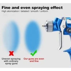Pistolet à Peinture à Pulvériser LITZEE HVLP Pistolet Pulvérisateur Professionnel Avec Godet En Plastique De 125ml Et Buses 0.8mm Spray Gun Accessoires -Pistolet à peinture Soldes 60477236 3