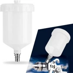 OUSUDELA Pot De Pistolet De Pulvérisation De Peinture, Connecteur De Filetage De Pot De Peinture De Gravité D'air De Tasse En Plastique Pour Pistolets