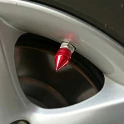 OUSUDELA 5pcs Tire Poussière Caps En Alliage D'aluminium De Voiture Vélo Valve Caps Rouge -Pistolet à peinture Soldes 60657271 3