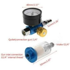 TOPHOMER Régulateur De Pression D'air Pour Pistolet à Peinture 1/4, Régulateur De Filtre à Air Comprimé, Séparateur D'humidité, Régulateur De Pression D'air Huile Et Eau -Pistolet à peinture Soldes 60936221 3