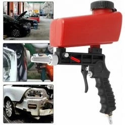 QERSTA Pistolet De Sablage Pneumatique à Air Portable 90psi, Machine De Sablage à Main Légère En Aluminium, Outil Réglable Par Gravité
