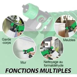 ONEVAN Pistolet à Peinture Sans Fil 1000ml 800w Pulvérisateur De Peinture électrique - Outil De Pulvérisation Convient Pour Makita 18v | Vert Avec 2 Buses | Sans Batterie -Pistolet à peinture Soldes 61101215 4
