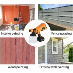 ONEVAN Pistolet à Peinture Sans Fil 1000ml 800w Pulvérisateur De Peinture électrique - Outil De Pulvérisation Convient Pour Makita 18v | Orange Avec 2 Buses | Sans Batterie -Pistolet à peinture Soldes 61101221 4