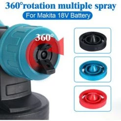 ONEVAN Pistolet à Peinture Sans Fil 800w 1000ml 3 Buse Pulvérisateur De Peinture électrique - Outil De Pulvérisation Pour Makita 18v | Bleu Avec 2 Batterie 128vf Et 3 Buses -Pistolet à peinture Soldes 61101222 3