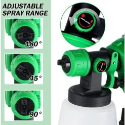 ONEVAN Pistolet à Peinture Sans Fil 800w 1000ml 3 Buse Pulvérisateur De Peinture électrique - Outil De Pulvérisation Pour Makita 18v | Vert Avec 2 Batterie 128vf Et 3 Buses -Pistolet à peinture Soldes 61101229 4