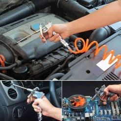 LangRay Pistolet à Air Comprimé Avec Rallonges, Souffleur De Poussière à Buse Longue, Pour Boîtier D'ordinateur, Outil Accessoire De Compresseur D'air Pneumatique Pour Nettoyeur De Moteur -Pistolet à peinture Soldes 61227632 3