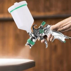 TolleTour Pistolet Pulvérisateur SET 1,4 + 1,7 + 2 Mm Pistolet HVLP Pistolet Pulvérisateur, Buse : 1,4 + 1,7 + 2 Mm - Vert -Pistolet à peinture Soldes 61288280 5