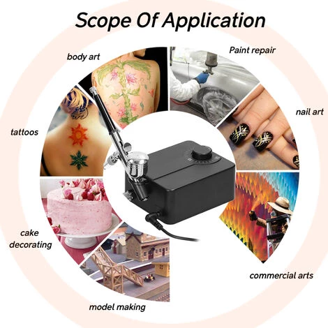 SUPERSELLER Ensemble De Pompe à Air Professionnel Multi-usages T130 0.3mm Max 30PSI Pour La Fabrication De Modèles Bricolage Art Peinture - Multicolore - Multicolore 4 SUPERSELLER Ensemble De Pompe à Air Professionnel Multi-usages T130 0.3mm Max 30PSI Pour La Fabrication De Modèles Bricolage Art Peinture - Multicolore - Multicolore – Image 4