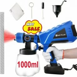 DAY PLUS NOUVEAU 1000 Ml Système De Pulvérisation De Peinture Pistolet à Peinture Murale Pulvérisateur De Peinture Pulvérisateur De Peinture 550 W Pistolet à Peinture électrique Avec 3 Modèles De Pulvérisation, 1000 Ml/min Pistolet électrique HVLP Pour émaux De Pe
