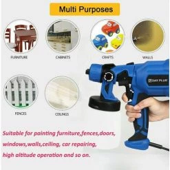 DAY PLUS 800ml Neu Pistolet à Peinture électrique 550 W Avec 3 Modes De Pulvérisation, Flux D'air Réglable Et Contrôle De La Couleur -Pistolet à peinture Soldes 63685924 5