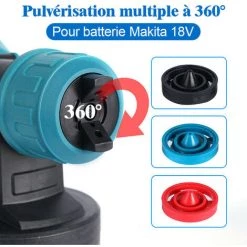 Pistolet à Peinture Sans Fil 800w 1000ml 3 Buse Pulvérisateur De Peinture électrique | Outil De Pulvérisation Convient Pour Makita 18v - ONEVAN - Bleu - Non Batterie 7 Pistolet à Peinture Sans Fil 800w 1000ml 3 Buse Pulvérisateur De Peinture électrique | Outil De Pulvérisation Convient Pour Makita 18v - ONEVAN - Bleu - Non Batterie -Pistolet à peinture Soldes 63697758 3