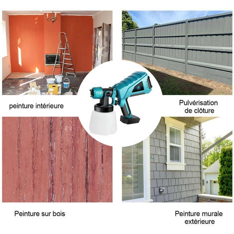 Pistolet à Peinture Sans Fil 800w 1000ml 3 Buse Pulvérisateur De Peinture électrique | Outil De Pulvérisation Convient Pour Makita 18v - ONEVAN - Bleu - Non Batterie 5 Pistolet à Peinture Sans Fil 800w 1000ml 3 Buse Pulvérisateur De Peinture électrique | Outil De Pulvérisation Convient Pour Makita 18v - ONEVAN - Bleu - Non Batterie – Image 5