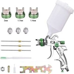 PERLE RARE Trousse à Outils Pour Pistolet De Pulvérisation à Alimentation Par Gravité Avec Buses De La Coupe 600cc 1,4/1,7/2,0 Mm Adaptées à La Peinture Des Automobiles