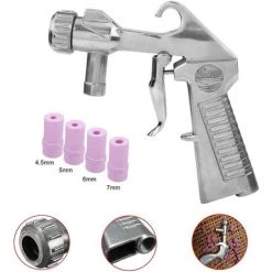 PERLE RARE Kit Pistolet De Sablage Sableuse Air Siphon Buse Sablage Abrasif Avec 4 Buses En Céramique 4.5/5/6/7mm -Pistolet à peinture Soldes 63825092 4