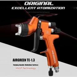 DECKON Pistolet Apeinture TE Voiture Top Pistolet HVLP 4S Boutique Outil De Peinture En Aerosol Haut De Gamme Dedie Calibre 1.3mm Orange -Pistolet à peinture Soldes 63951479 5