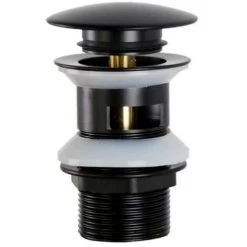 AOUGO Bonde De Lavabo Pop Up, Bonde De Vidage Pop Up Automatique, Universelle Bonde écoulement, Pop Up Valve Bonde De Vidage Lavabo Pour Evier Ou Lavabo Accessoire De Salle De Bain, Noir