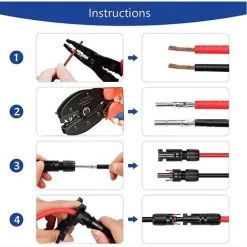 LTS FAFA Kit D'outils De Sertissage Solaire Comprenant Un Câble Pv De 2,5 à 6,0 Mm Pour Panneau Solaire, Connecteurs Mâles Et Femelles, Clé -Pistolet à peinture Soldes 64033711 5