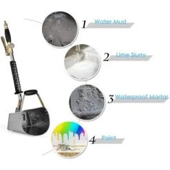 PREMIER Ciment Mortier Pistolet À Pulvérisation Trémie Pistolet, 4 Jet Hopper Plâtre Béton Ciment Pulvérisateur Stuck Pulvérisateur, Pour DIY Murs Et Plafonds -Pistolet à peinture Soldes 64116567 3