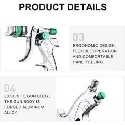 HEGUYEY Professionnel Pistolet à Peinture Haute Pression Kit Pistolet à Pulvérisation D'Air Pistolet A Peinture Pneumatique à Alimentation Par Gravité 600CC 1.4MM/1.7MM/2.0MM 3 Taille Buses Diy Arts 8 HEGUYEY Professionnel Pistolet à Peinture Haute Pression Kit Pistolet à Pulvérisation D'Air Pistolet A Peinture Pneumatique à Alimentation Par Gravité 600CC 1.4MM/1.7MM/2.0MM 3 Taille Buses Diy Arts -Pistolet à peinture Soldes 64680267 4