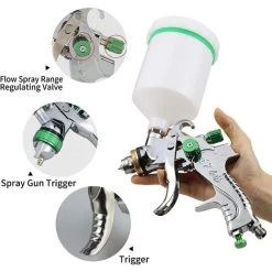 HEGUYEY Professionnel Pistolet à Peinture Haute Pression Kit Pistolet à Pulvérisation D'Air Pistolet A Peinture Pneumatique à Alimentation Par Gravité 600CC 1.4MM/1.7MM/2.0MM 3 Taille Buses Diy Arts 9 HEGUYEY Professionnel Pistolet à Peinture Haute Pression Kit Pistolet à Pulvérisation D'Air Pistolet A Peinture Pneumatique à Alimentation Par Gravité 600CC 1.4MM/1.7MM/2.0MM 3 Taille Buses Diy Arts -Pistolet à peinture Soldes 64680267 5