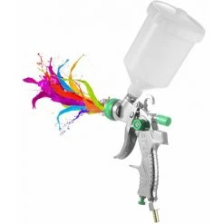 LIFCAUSAL Pistolet De Pulvérisation D'air à Alimentation Par Gravité Pistolet à Peinture HVLP Avec Tasse De 600 Ml Buse De 1,4 Mm 1,7 Mm 2,0 Mm Pour Peindre Les Murs De Meubles De Voiture Vert