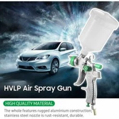 LIFCAUSAL Pistolet De Pulvérisation D'air à Alimentation Par Gravité Pistolet à Peinture HVLP Avec Tasse De 600 Ml Buse De 1,4 Mm 1,7 Mm 2,0 Mm Pour Peindre Les Murs De Meubles De Voiture Vert -Pistolet à peinture Soldes 64901058 4