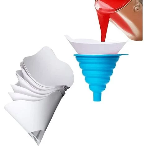 SLBRILLèRE Lot De 100 Filtres à Peinture Jetables En Papier Avec 1 Entonnoir En Silicone, Pistolets Pulvérisateurs, Arts Et Travaux Manuels 1 SLBRILLèRE Lot De 100 Filtres à Peinture Jetables En Papier Avec 1 Entonnoir En Silicone, Pistolets Pulvérisateurs, Arts Et Travaux Manuels