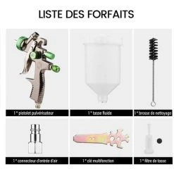 ASUPERMALL LVLP Kit De Pistolet De Pulvérisation D'air 600cc Tasse De Fluide Alimentation Par Gravité Pulvérisateur De Peinture à Air Pulvérisation à 360 Degrés -Pistolet à peinture Soldes 65040807 5