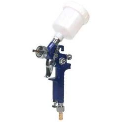 FUIENKO Petit Pistolet De Pulvérisation Bleu Haute Pression, Prise Ue, Outil De Peinture Automobile, Capacité De 125ml, HVLP,France,Blue