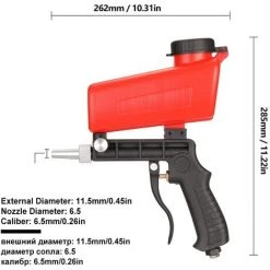 BEARSU Ensemble De Pistolet De Sablage Pneumatique Réglable 90psi Machine De Sablage à Domicile Portable Ensemble De Pistolet à Main Par Gravité Dispositif D'élimination De La Rouille -Pistolet à peinture Soldes 65369970 5