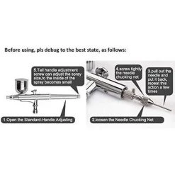 BDD Pistolet Aérographe à Alimentation Par Gravité à Double Action Kit De Peinture D'art En Aérosol 0.3mm Outil Pour Ongles De Tatouage -Pistolet à peinture Soldes 65375943 5