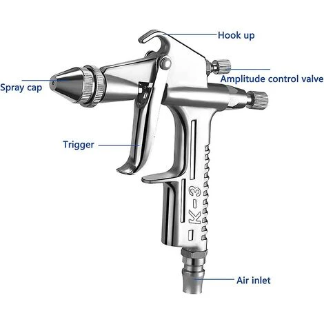 BDD Pistolet à Peinture Pistolet à Peinture Pneumatique Fine Painter Spray Tool (Argent) 2 BDD Pistolet à Peinture Pistolet à Peinture Pneumatique Fine Painter Spray Tool (Argent) – Image 2